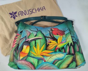 Anuschka Genuine Leather Hand Painted Tropical Bliss Collectible Shoulder Bag New wo Tags