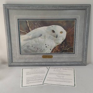 Amber Gaze - Snowy Owl by Carl Brenders SignedNumbered wCOA