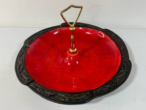Mid Century Cal. Style Pottery Serving Tray with Handle