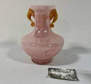 Vintage Pink Handblown Italian Art Glass Vase by The Azzurra Co.