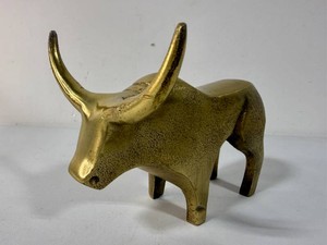 Brass Long Horn Bull Figurine