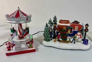 Holiday Village Tree Farm Camper and Merry-Go-Round