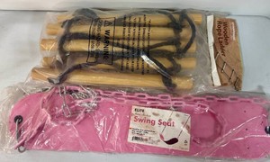Pink Swing and Wooden Rope Ladder In Original Packaging