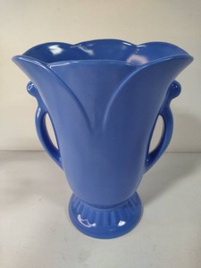 Art Deco Twin Handled Tulip Rimmed Vase by Over and Back