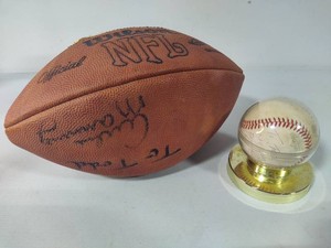 Football Signed by Archie ManningMike Phipps & Baseball Signed by Roy Smalley