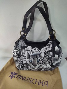 Cleopatras Leopard by Anuschka Genuine Leater Hand Painted Three-Compartment Large Satchel