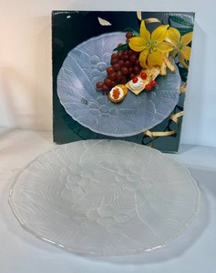 Mikasa Crystal Loquat Frost 14 Hostess Platter In Original Box