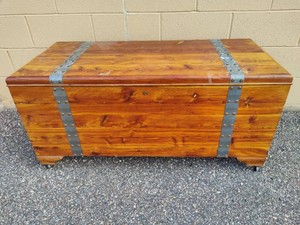 Vintage Cedar Chest wMetal Band Accents