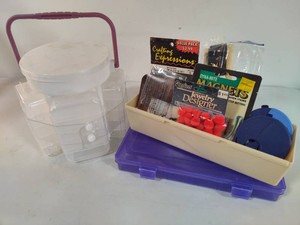 Lot of Small Craft Items and Craft Storage