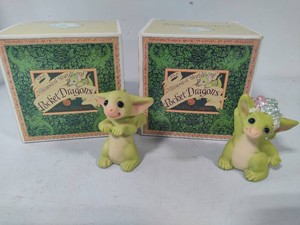 Whimsical World of Pocket Dragons Little Beggar & Wash Behind Your Ears Collectible Figurines wOriginal Box