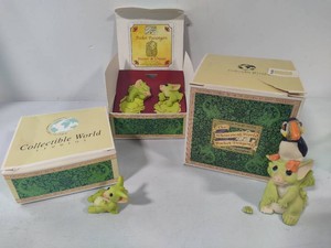 Whimsical World of Pocket Dragons Handful of Love, Pocket Passengers and He Aint Heavy Hes My Puffin Collectible Figurines wOriginal Boxes