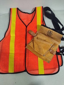 Safety Vest & Leather Tool Belt
