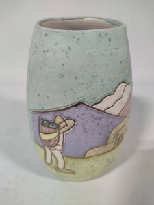 R. Gonza Stamped Southwestern Pottery Art Vase