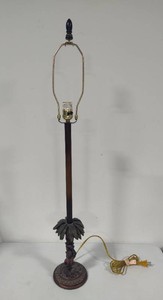 Vintage Bronze Tone Figural MonkeyPalm Tree Tall Lamp