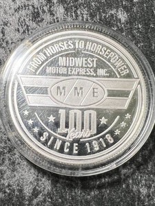 1 TROY OZ .999 FINE SILVER MIDWEST MOTOR EXPRESS ROUND IN AIRTITE
