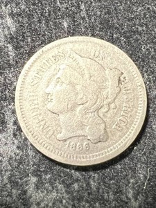 1866 US 3 CENT NICKEL