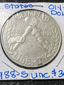 1988-S US SILVER OLYMPIC COMMEM DOLLAR