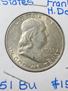 1951 US FRANKLIN HALF DOLLAR BU