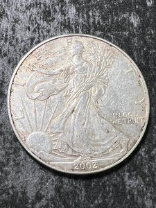 2002 AMERICAN SILVER EAGLE 1 TROY OZ .999 FINE SILVER