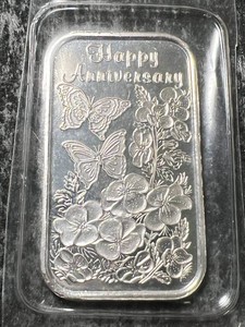 1 TROY OZ .999 FINE SILVER 2002 ANNIVERSARY BAR SEALED