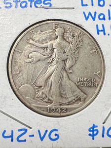 1942-D US WALKING LIBERTY HALF DOLLAR
