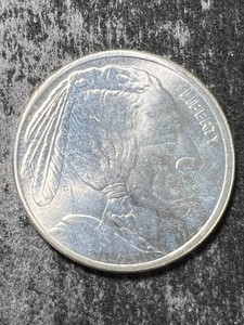 1 TROY OZ .999 FINE SILVER BUFFALO INDIAN ROUND