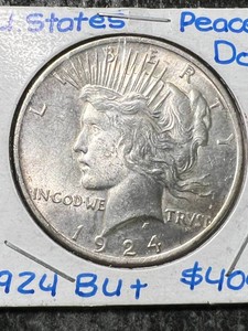 1924 US PEACE SILVER DOLLAR BU