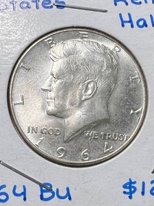 1964 US KENNEDY HALF DOLLAR BU