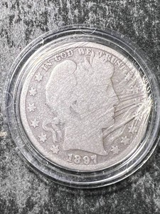 1897 US BARBER HALF DOLLAR IN AIRTITE