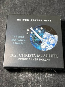 2021 CHRISTA MCAULIFFE US PROOF SILVER DOLLAR IN ORIGINAL MINT BOX