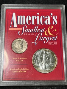 AMERICAS SMALLEST AND LARGEST SILVER DOLLAR