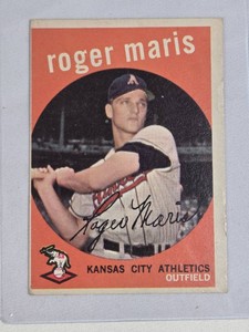 Roger Maris 1959 Topps #202 - Kansas City Athletics Vintage Baseball Card