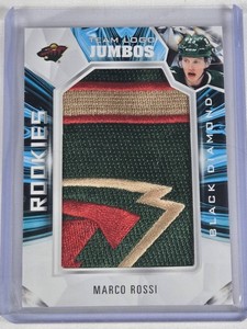 Marco Rossi Rookie 2022-23 Upper Deck Black Diamond Team Logo Jumbo Patch #RTL-MR - Minnesota Wild Hockey Card