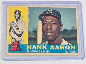Hank Aaron 1960 Topps #300 - Milwaukee Braves Vintage Baseball Card