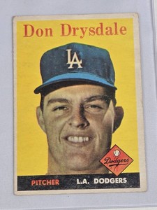 Don Drysdale 1958 Topps #25 - L.A. Dodgers Vintage Baseball Card