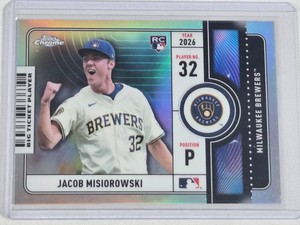 Jacob Misiorowski Rookie 2026 Topps Chrome Big Ticket Player Refractor #BTP-2 - Milwaukee Brewers Baseball Card
