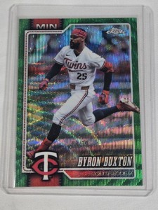 Byron Buxton 2026 Topps Chrome Green Wave Refractor #173 and Numbered 5899 - Minnesota Twins Baseball Card