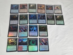Lot of 20 Magic The Gathering Foil Card Lot including Moon-Circuit Hacker, Peerless Samurai, Virus Beetle, Jukai Preserver, Inkfathom Infiltrator, Greater Good