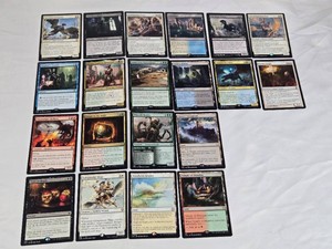 Lot of 20 Magic The Gathering RARE Cards Including Skyboon Evangelist, Teyzzerets Gambit, Warmonger Hellkite, and Windbrisk Heights