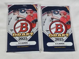 Lot of 2 Unopened Packs of 2025 Bowman Draft Baseball