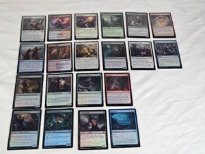 Lot of 20 Magic The Gathering FOIL Trading Cards Including Spectacle Mage, Militia Bugler, and Guiding Voice