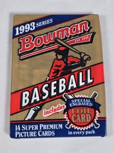 Unopened Pack of 1993 Bowman Baseball Cards - Possible Derek Jeter Rookie