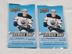 Lot of 2 Unopened Packs of 2022-23 Upper Deck Series One Hockey