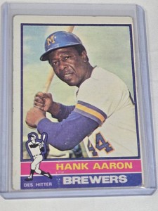 Hank Aaron 1976 Topps #550 - Milwaukee Brewers Vintage Baseball Card