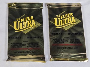 Lot of 2 Unopened Packs of 1994 Fleer Ultra Baseball Cards Series I