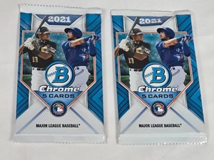 Lot of 2 Unopened Packs of 2021 Bowman Chrome Baseball Cards