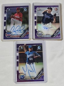 Lot of 3 Autos Featuring Tobias Myers, Francisco Morales, and Yefri Del Rosario - All Numbered 250
