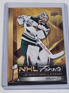 Jesper Wallstedt Rookie 2024-25 Upper Deck NHL Firsts Gold #NF-1 - Minnesota Wild Hockey Card