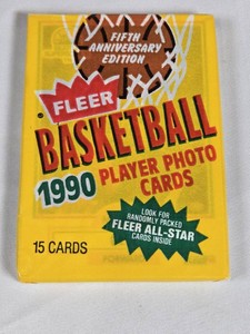 Unopened Pack of 1990 Fleer Basketball Cards - Possible Jordan