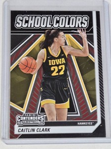 Caitlin Clark Rookie 2024 Panini Caitlin Clark Collection Contenders School Colors #SC1 - Iowa Hawkeyes Basketball Card